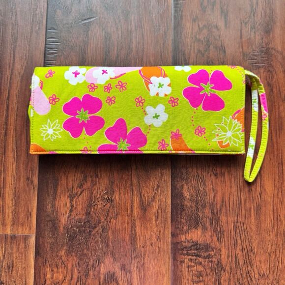 Lilly Pulitzer‎ Floral Clutch Wristlet Wallet Soft Cotton Bright Colorful Cute - Picture 11 of 15